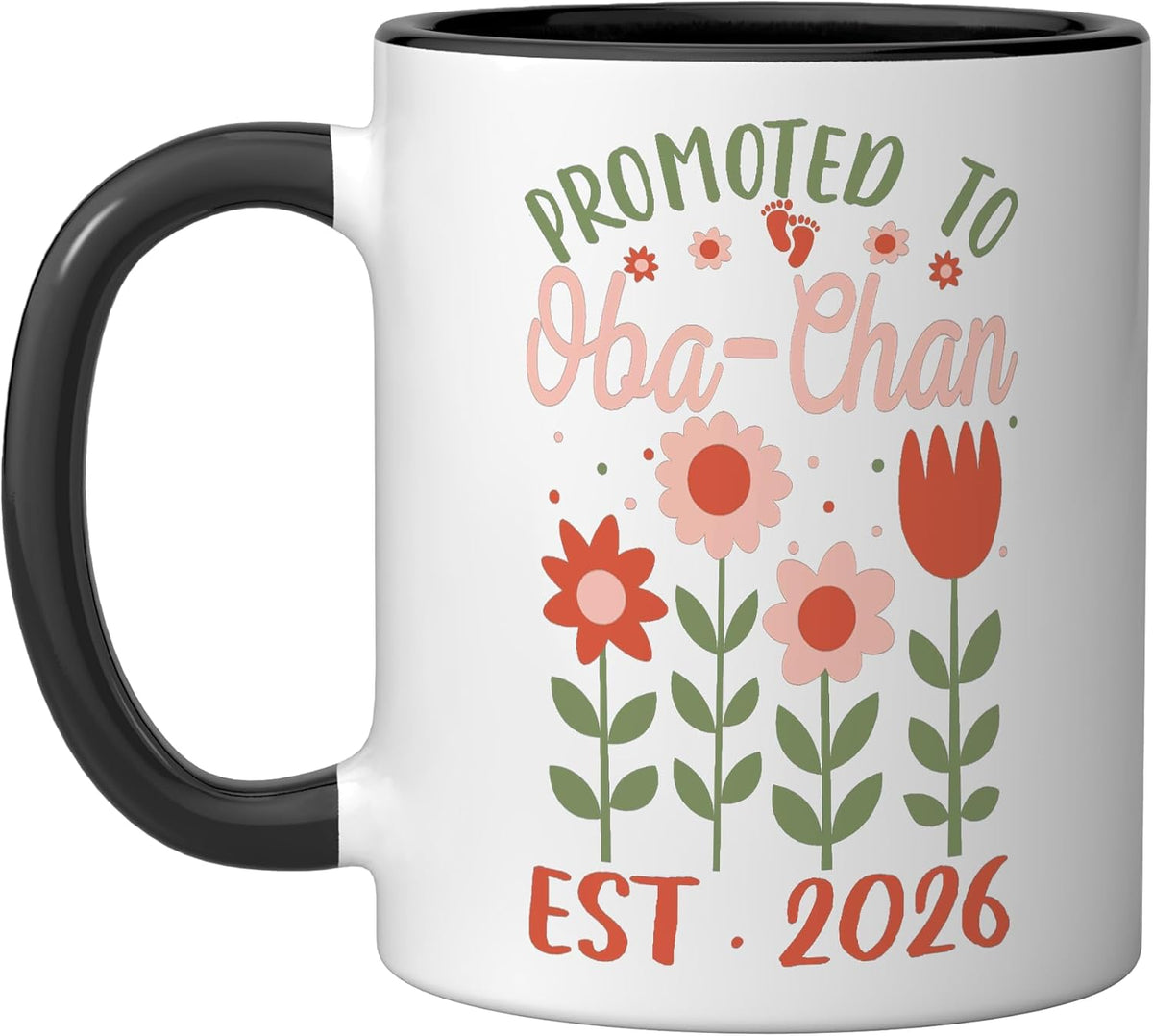 Promoted To Oba-Chan Est. 2026 Japanese Grandma Ceramic Mug