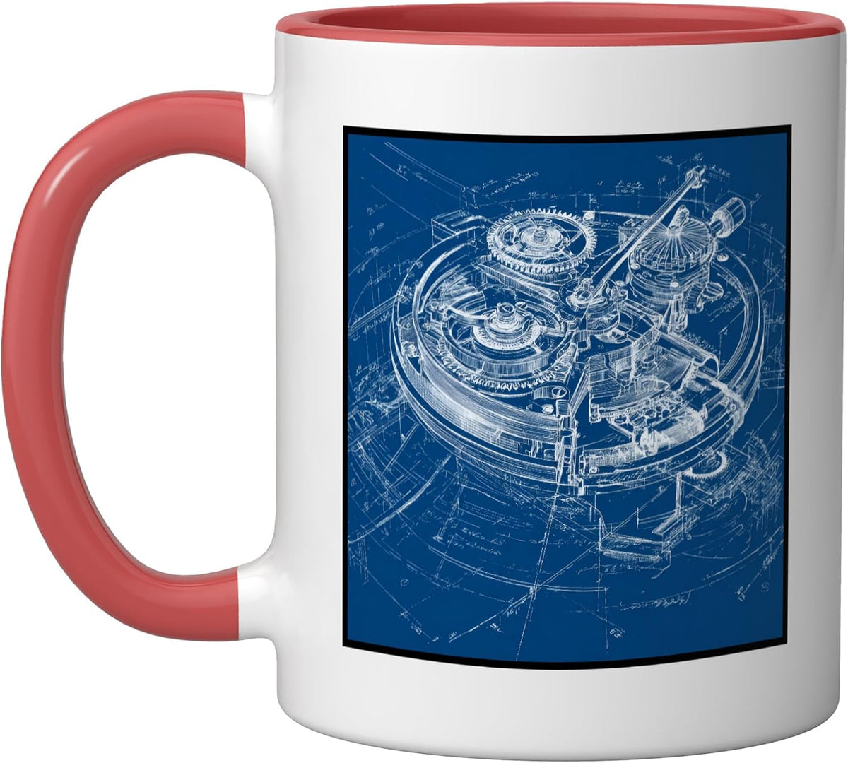 Mechanical Watch Movement Blueprint Engineering Design Ceramic Mug