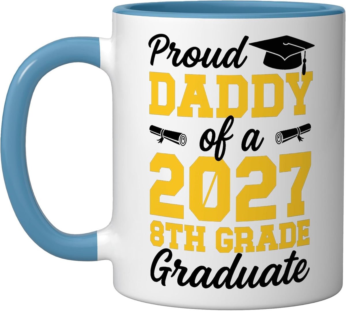 Proud Daddy Of A 2027 8th Grade Graduate Dad Christmas Ceramic Mug
