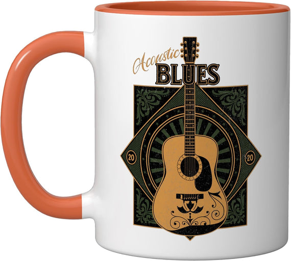 Acoustic Blues Guitar Player Ceramic Mug