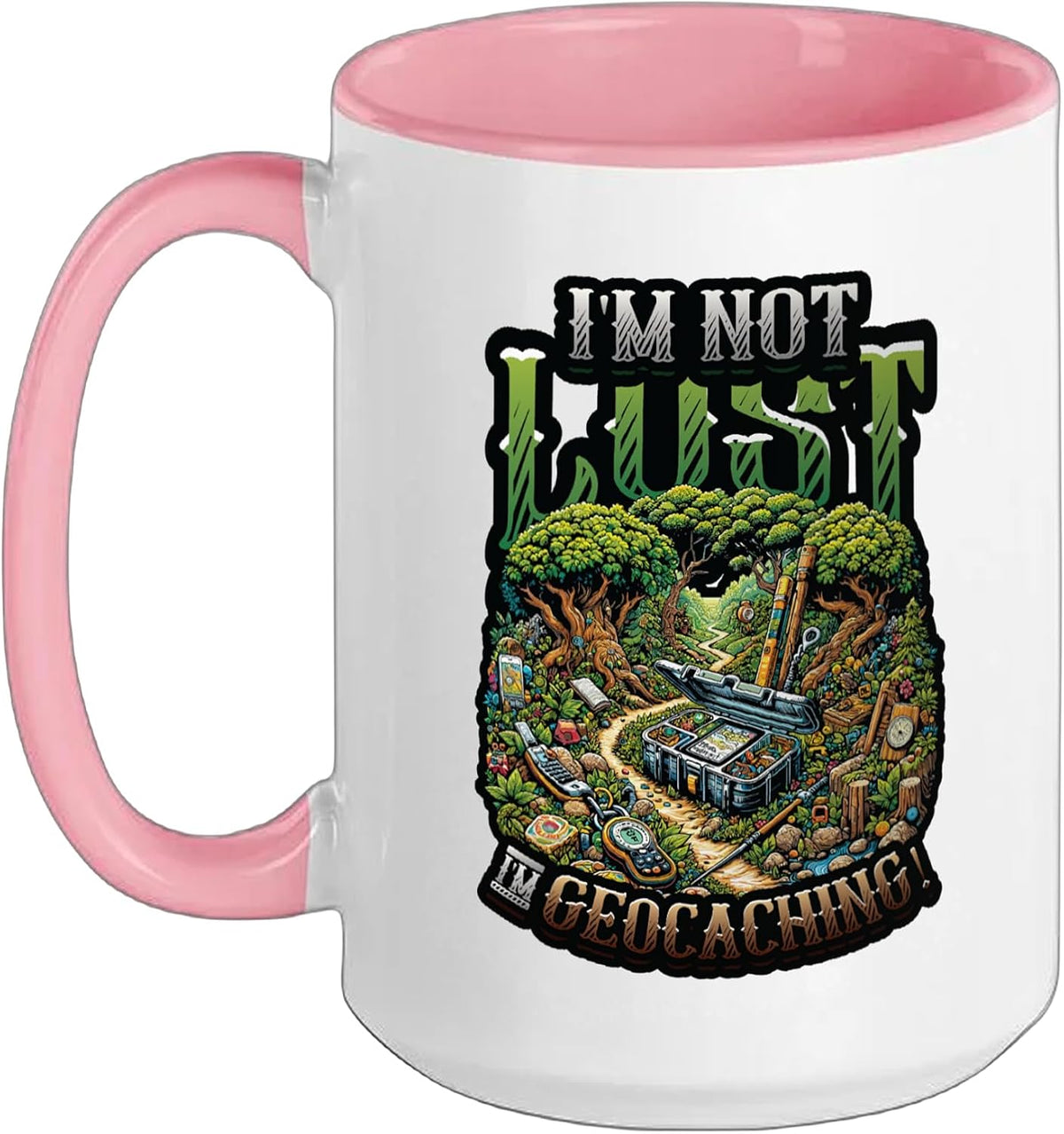 Geocaching Coordinates Treasure Hunting Adventure Ceramic Mug