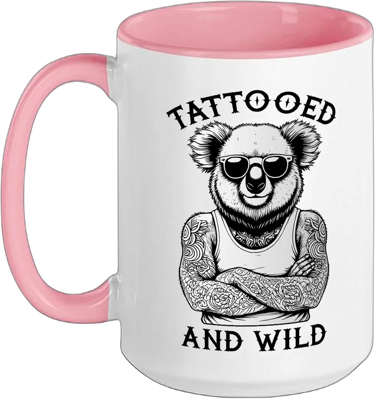 Tattooed And Wild Funny Inked Koala Animal Tattoo Lover Ceramic Mug