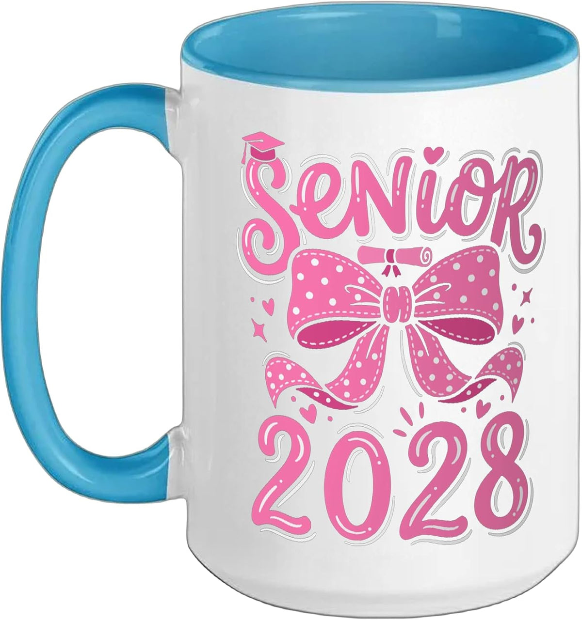 Class Of 2028 Senior Bow Coquette Girl Pink Cute Grad 28 Ceramic Mug