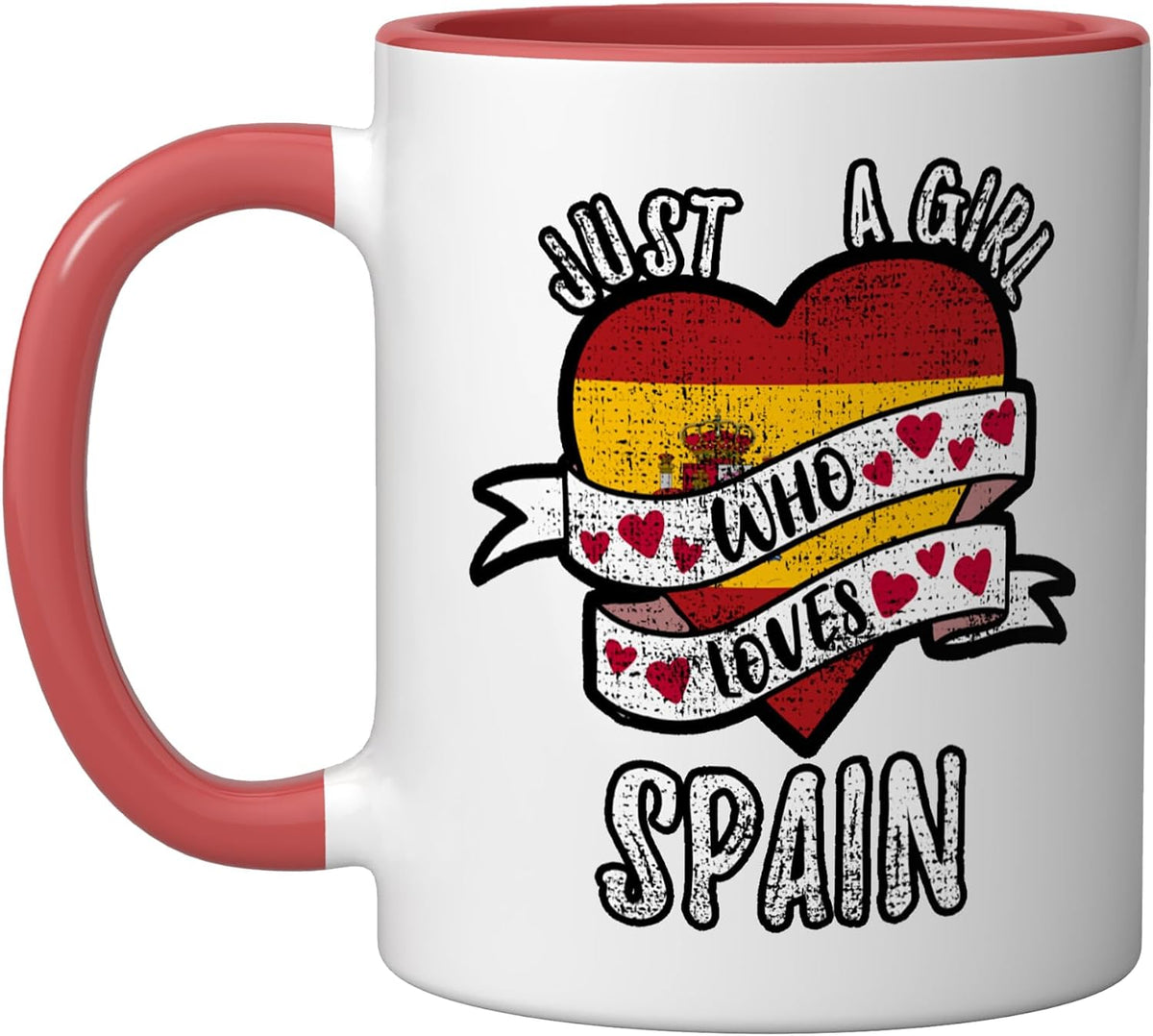 Just A Girl Who Loves Spain Vintage Ceramic Mug