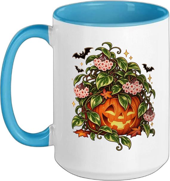 Pumpkin with Hoyas for Halloween Ceramic Mug