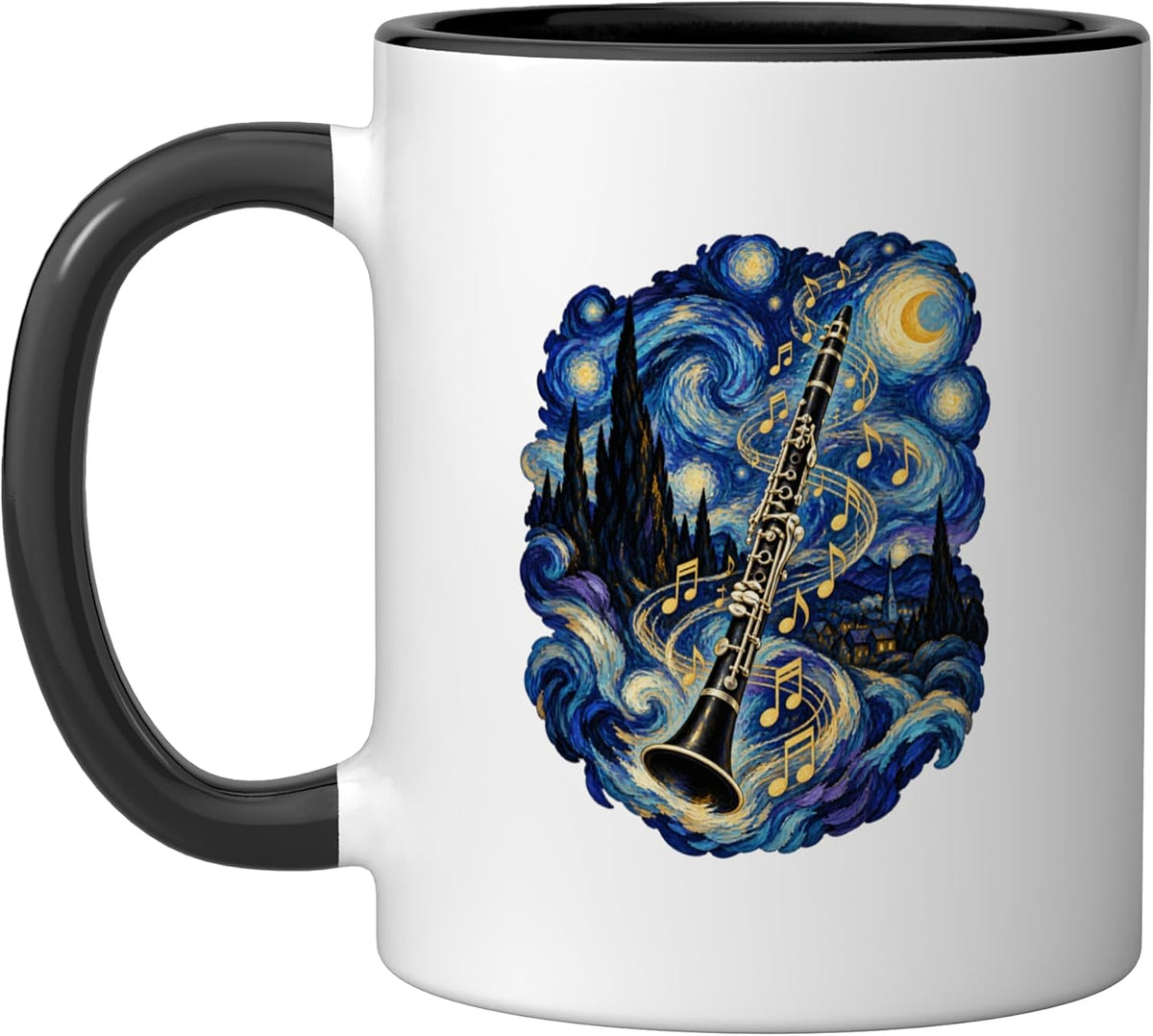 Starry Night Van Gogh Clarinetist Music Clarinet Player Ceramic Mug