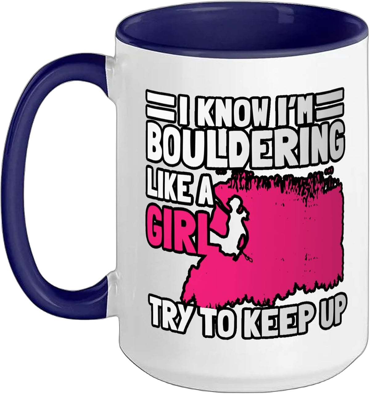 Bouldering Girls Climber Boulderer Artificial Rock Ceramic Mug