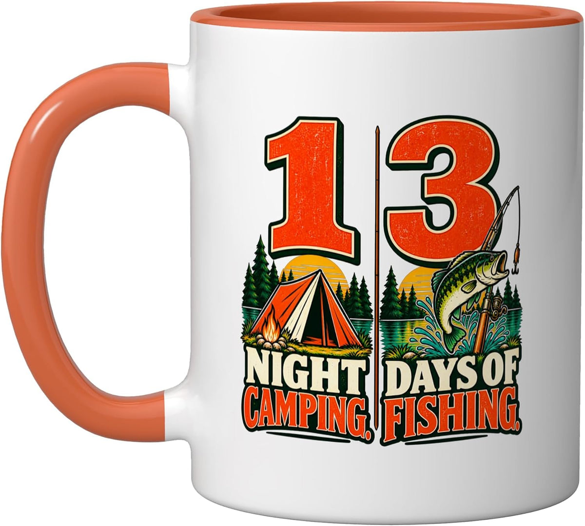13 Nights Camping Days Fishing Ceramic Mug