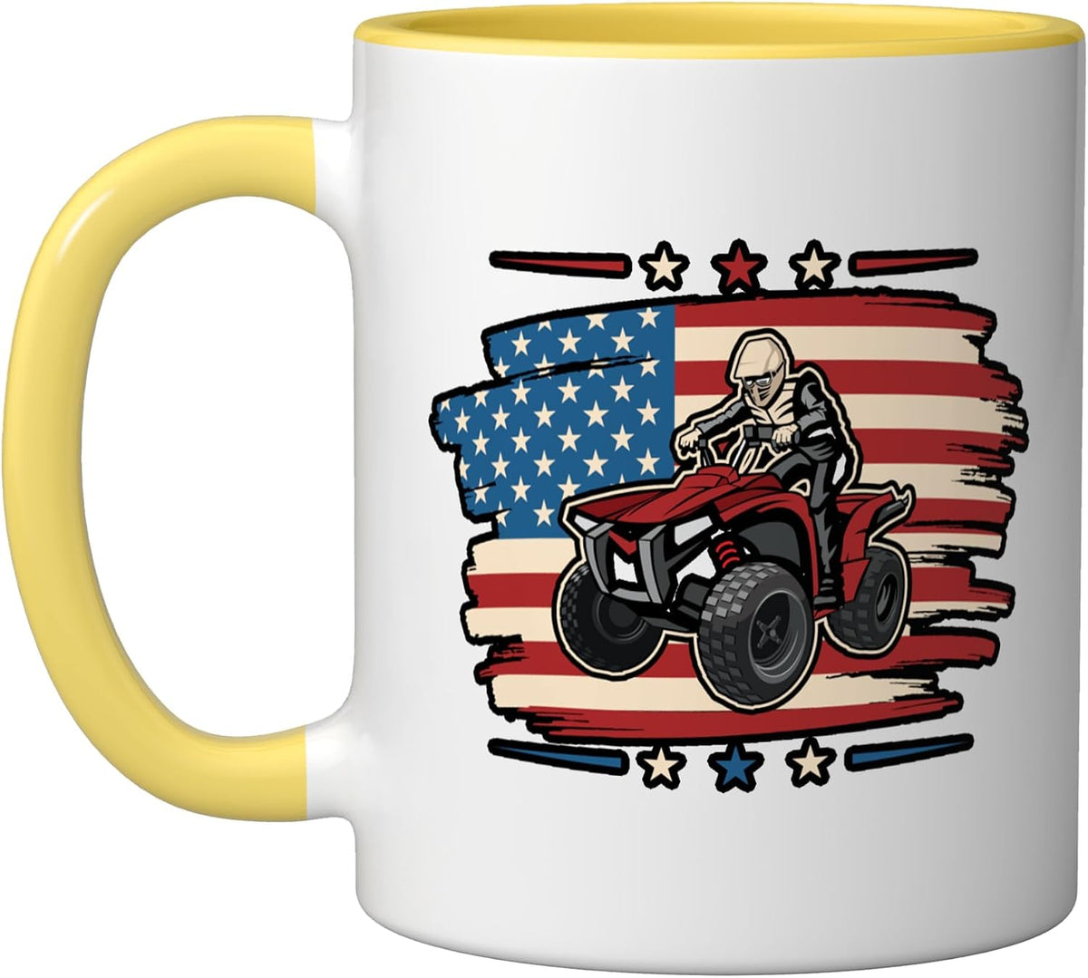 American Quad Driver Quad Bike 4 Wheeler Atv Ceramic Mug