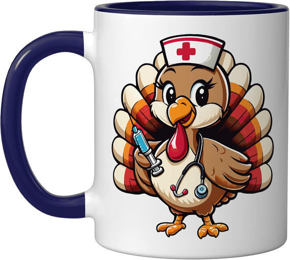 Thanksgiving Nurse Turkey Fun Holiday for Healthcare Workers Mug