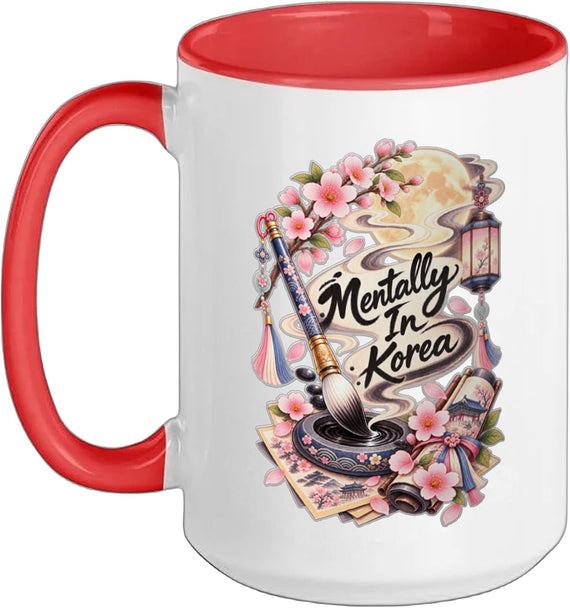 Mentally In Korea Korean Drama Cherry Blossom Fan Ceramic Mug