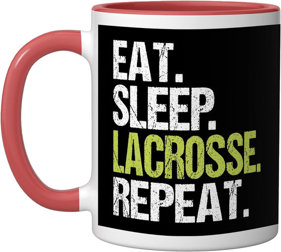 Eat Sleep Lacrosse Repeat Player Fan Christmas Ceramic Mug
