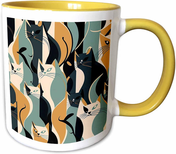 Mid Century Cats. Cool Kitties Ceramic Mug