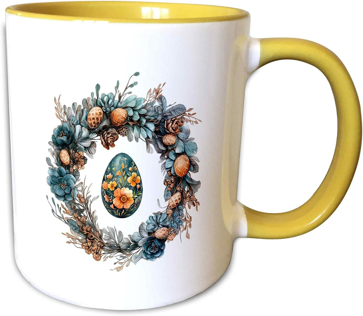Pretty Happy Easter Design Of Painted Egg Ceramic Mug