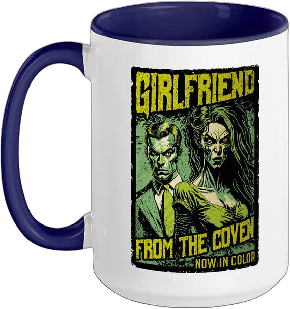 Retro Horror Movie Poster Funny Witch Girlfriend Halloween Ceramic Mug