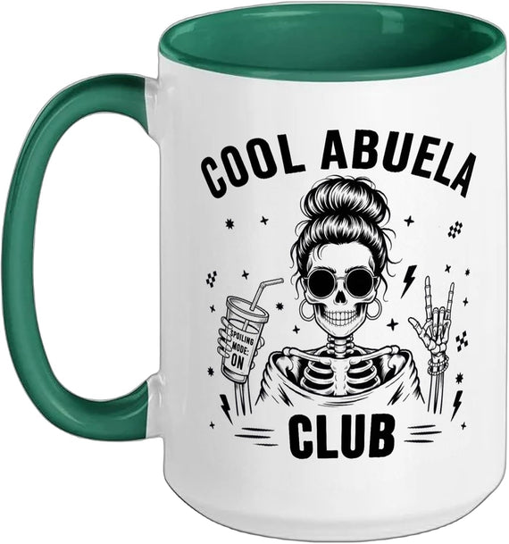 Abuela Skull Rocker Grandma Dark Ceramic Mug