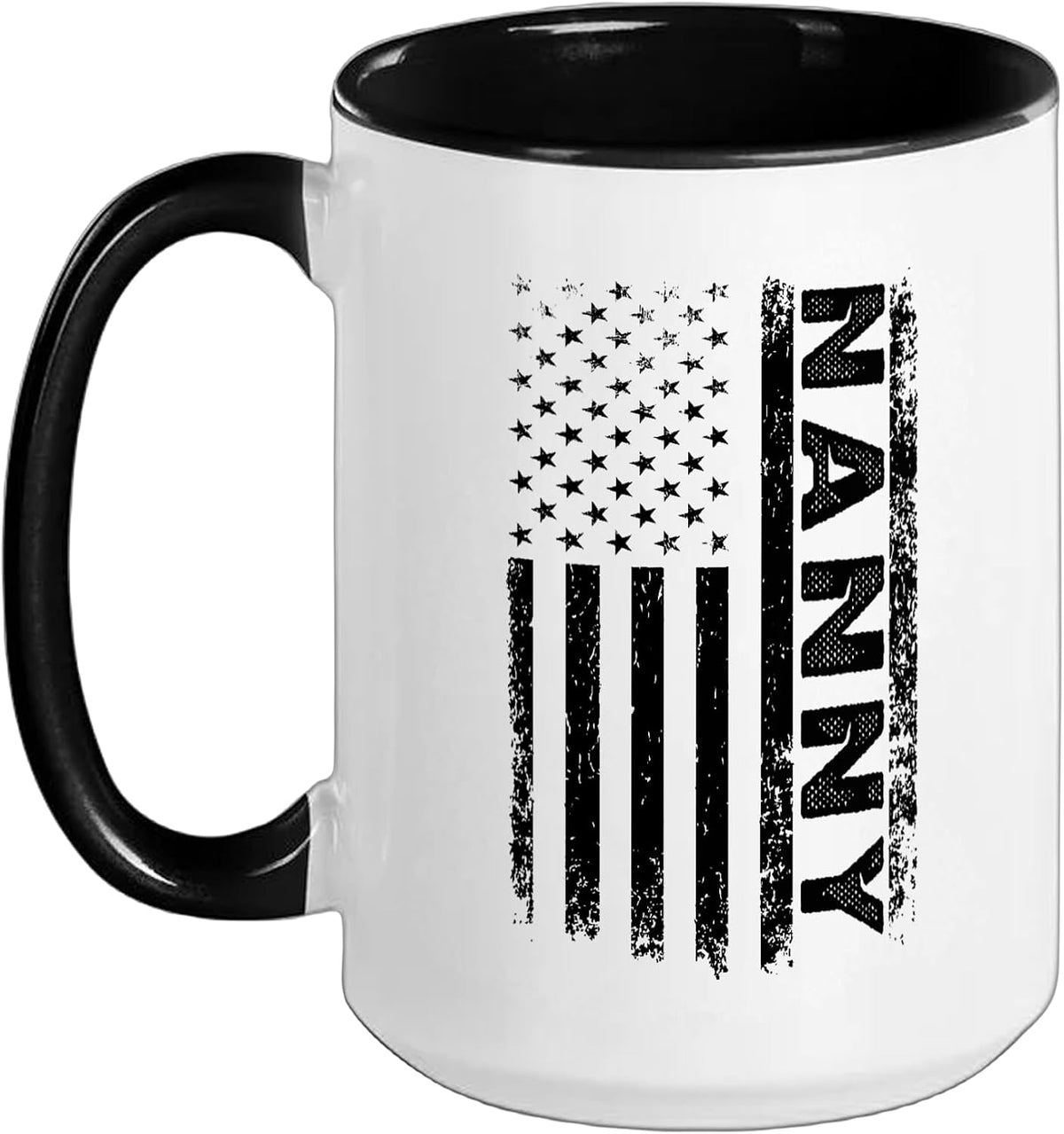 Nanny American Flag Patriotic Grandma Ceramic Mug