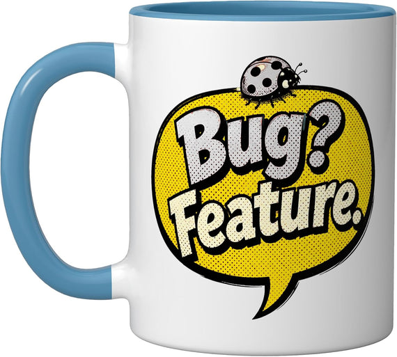 Bug? Feature. Software Engineer Coding Retro Pop Art Ceramic Mug