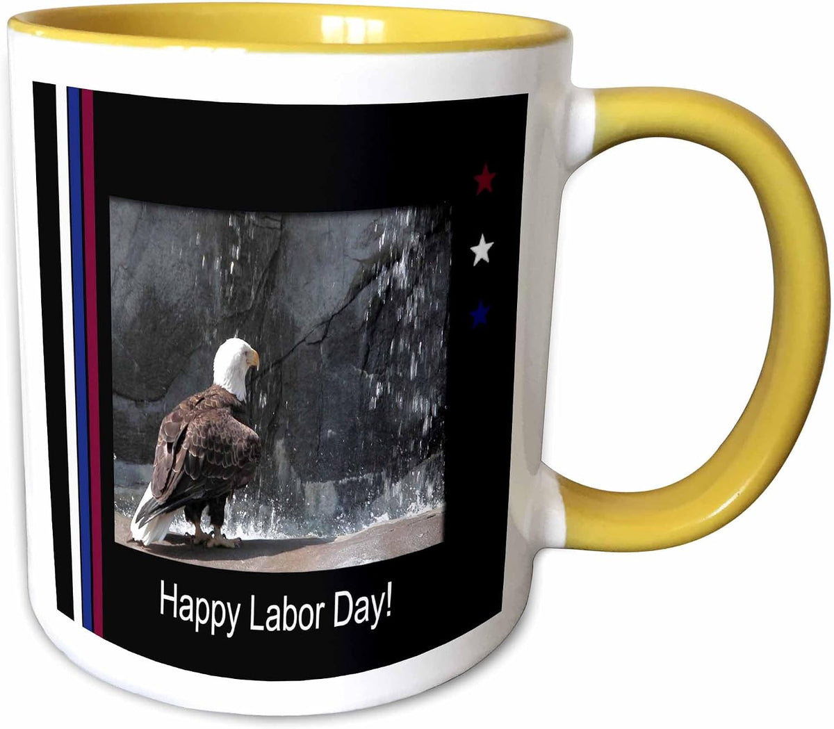 Labor Day, Eagle By Waterfall Ceramic Mug