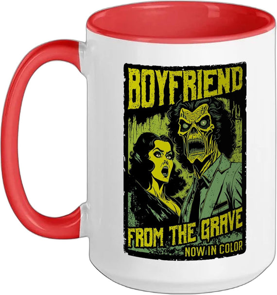 Retro Horror Movie Poster Funny Zombie Boyfriend Halloween Ceramic Mug