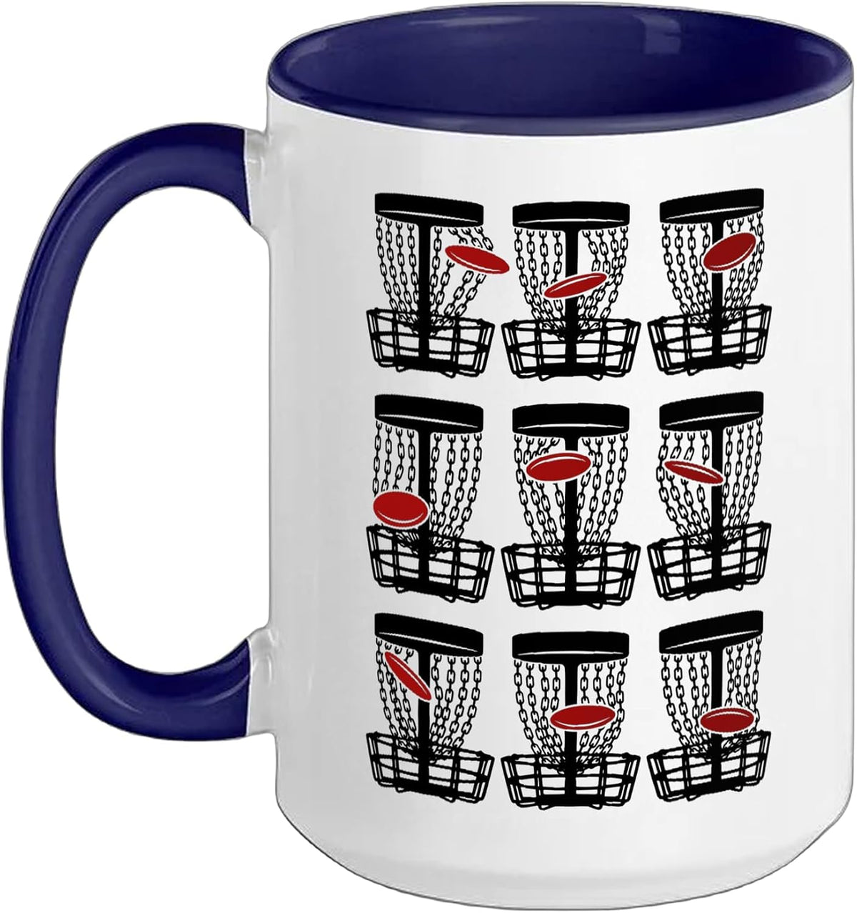 Disc Golf Player Golfer Putting Practice Basket Birdie Ceramic Mug