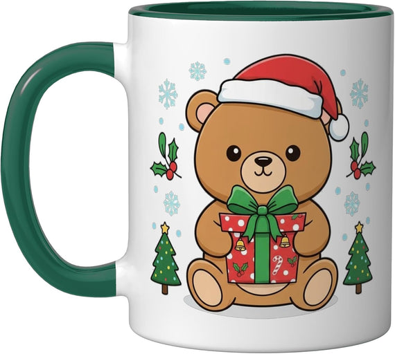 Kawaii Bear With Santa - Christmas Celebration Ceramic Mug