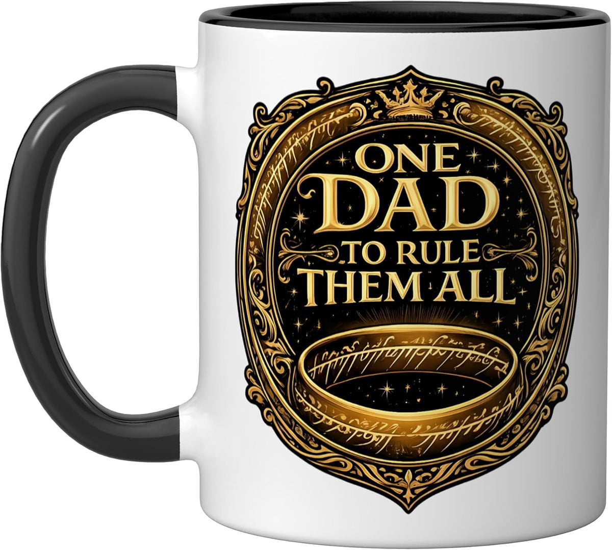 One Dad To Rule Them All Funny Father's Day Joke Papa Ceramic Mug