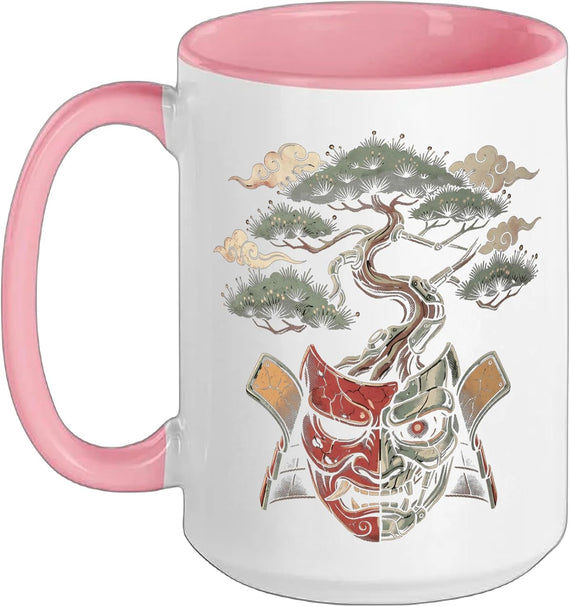 Cyber Samurai Tshirt Japanese Demon Mask Edge Runners Ceramic Mug