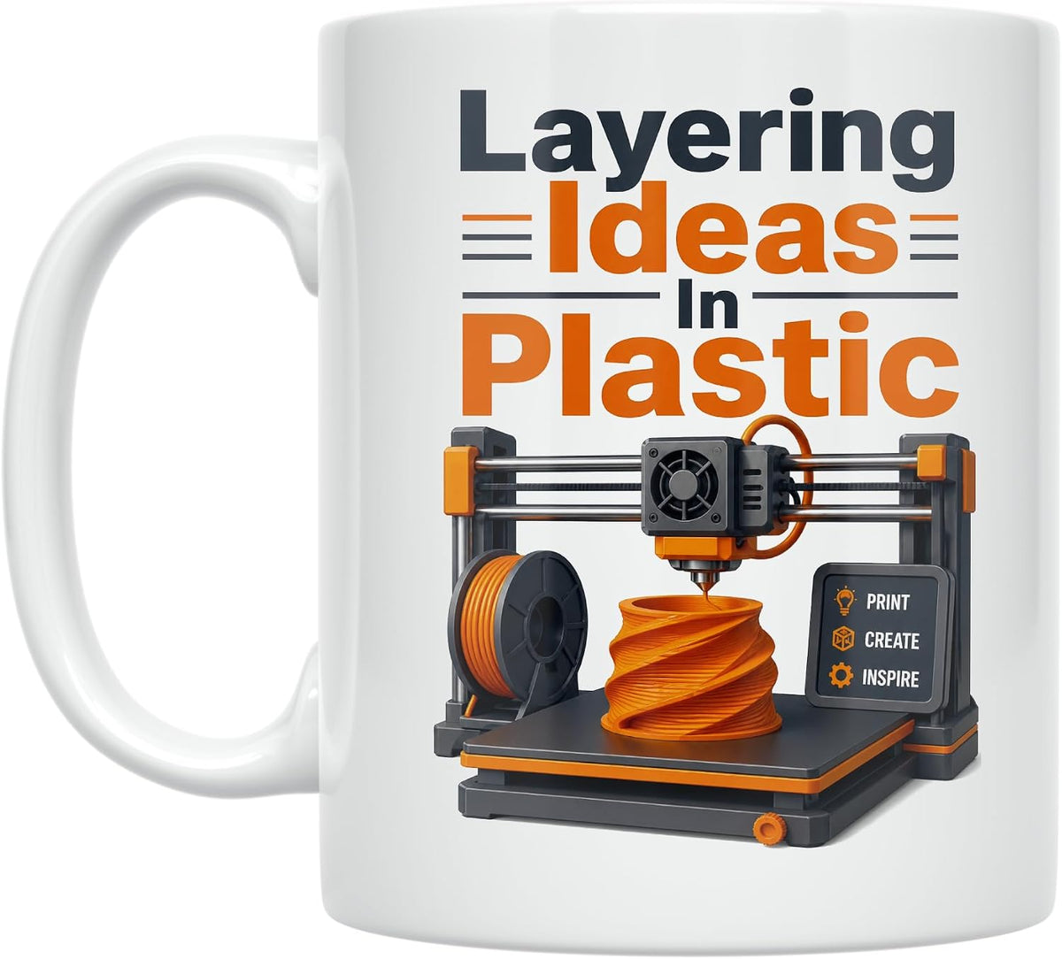 3d Printing Enthusiast - Layering Ideas In Design - White Ceramic Mug
