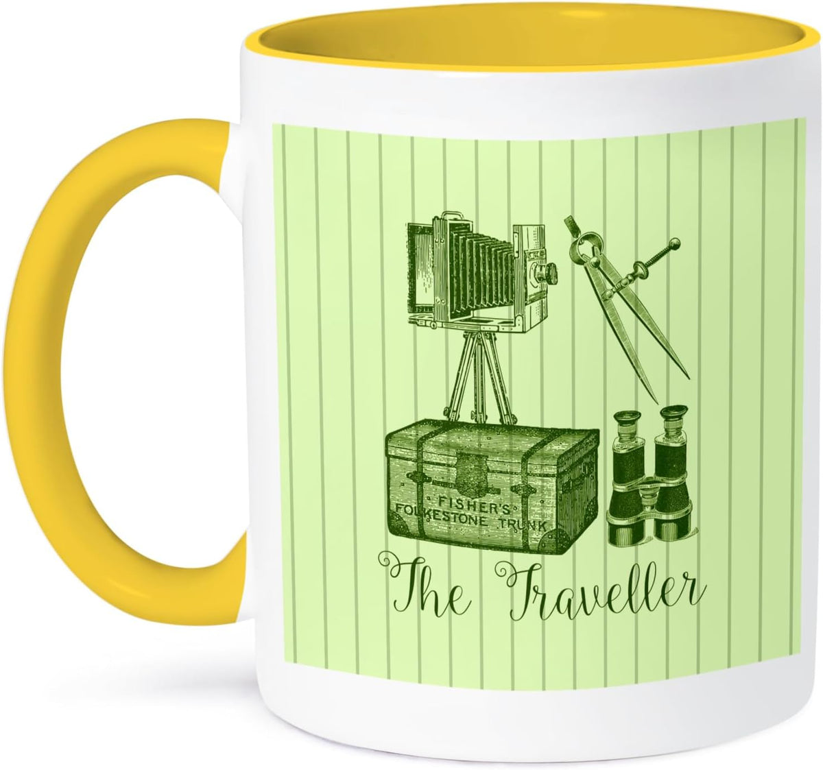 Traveller- Vintage Trunk, Binoculars Ceramic Mug