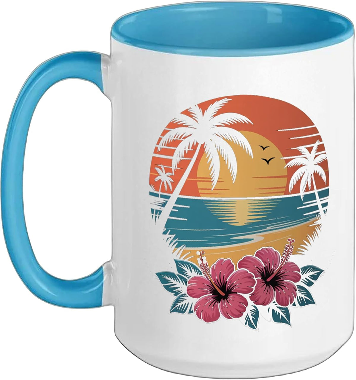Vintage Palm Tree Ceramic Mug