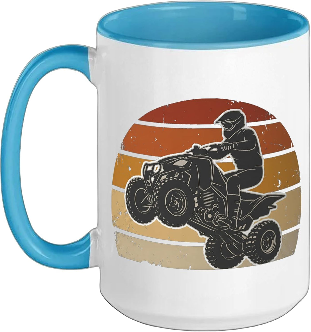 Retro Sunset Atv Four Wheeler Off Road Quad Riding Ceramic Mug