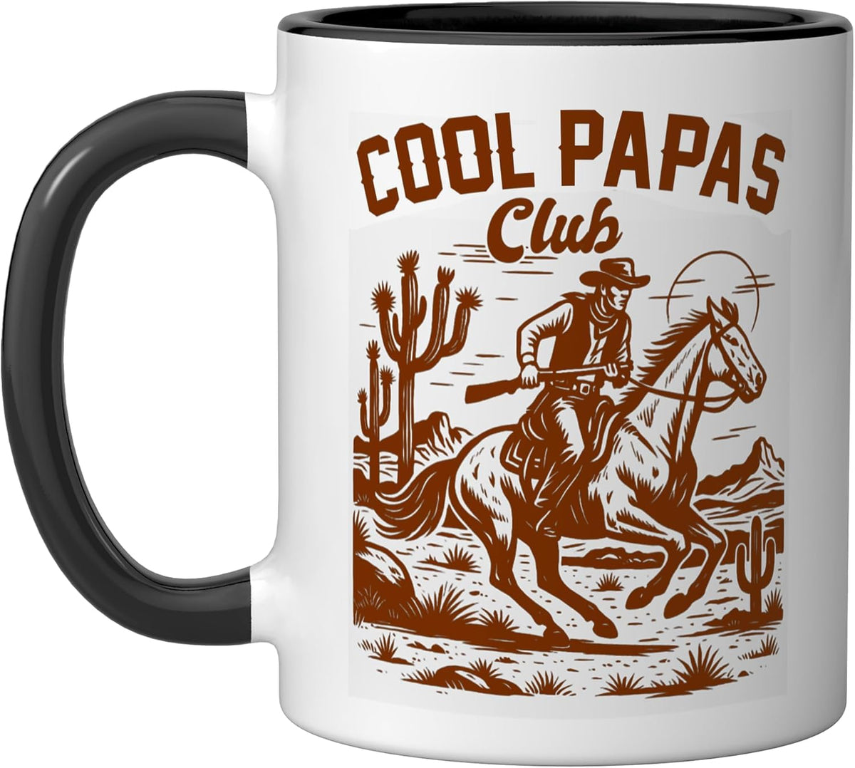 Cool Papas Club Grandpa Cowboys Desert Vibes Western Life Ceramic Mug