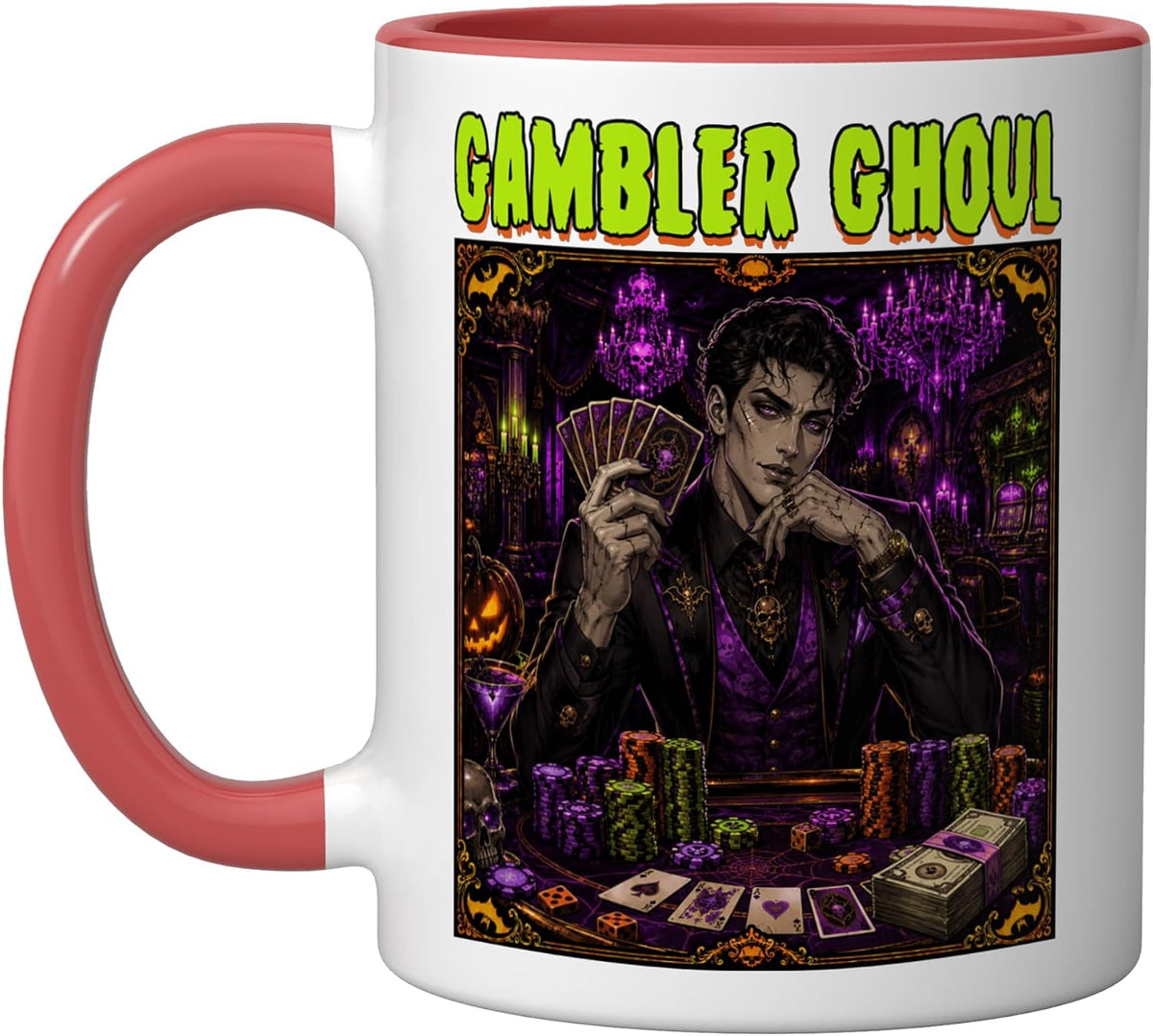 Gambler Ghoul Gambling Poker Blackjack Card Player Mens Ceramic Mug