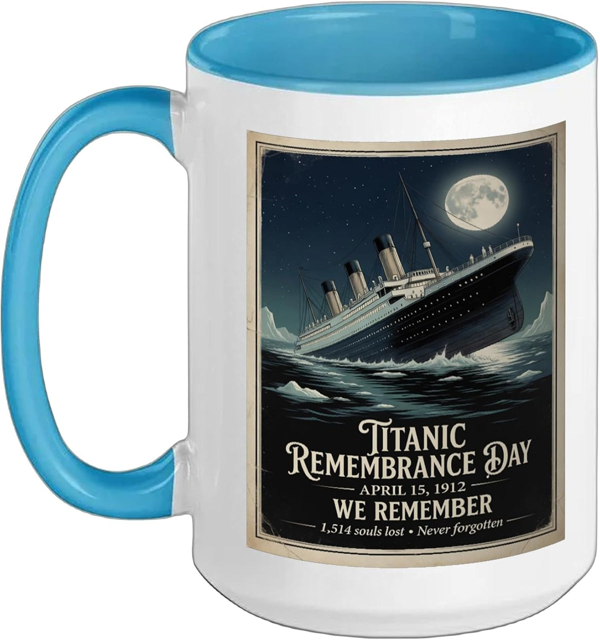 Rms Titanic 1912 Remembrance Day Vintage Memorial Design Ceramic Mug