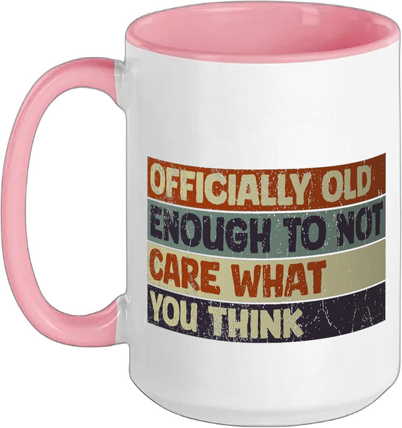 Funny Old Enough To Not Care Retro Sarcastic Dad Christmas Ceramic Mug