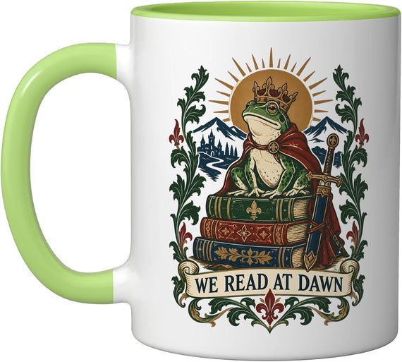 Fantasy Reading Frog Book Lover Librarian Reader Ceramic Mug