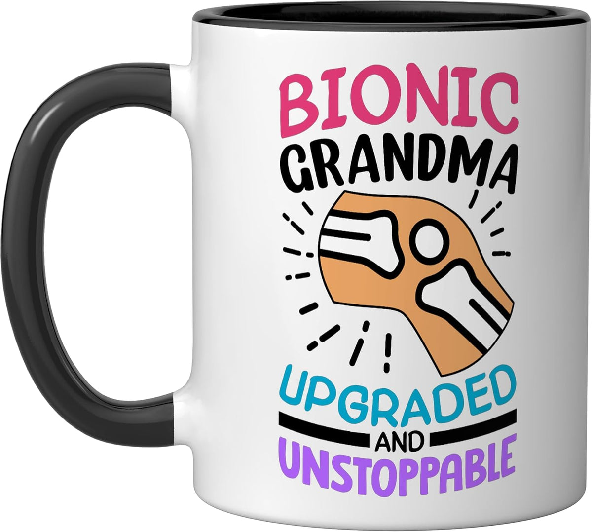 Bionic Grandma After Knee Surgery Gift Knee Replacement Ceramic Mug