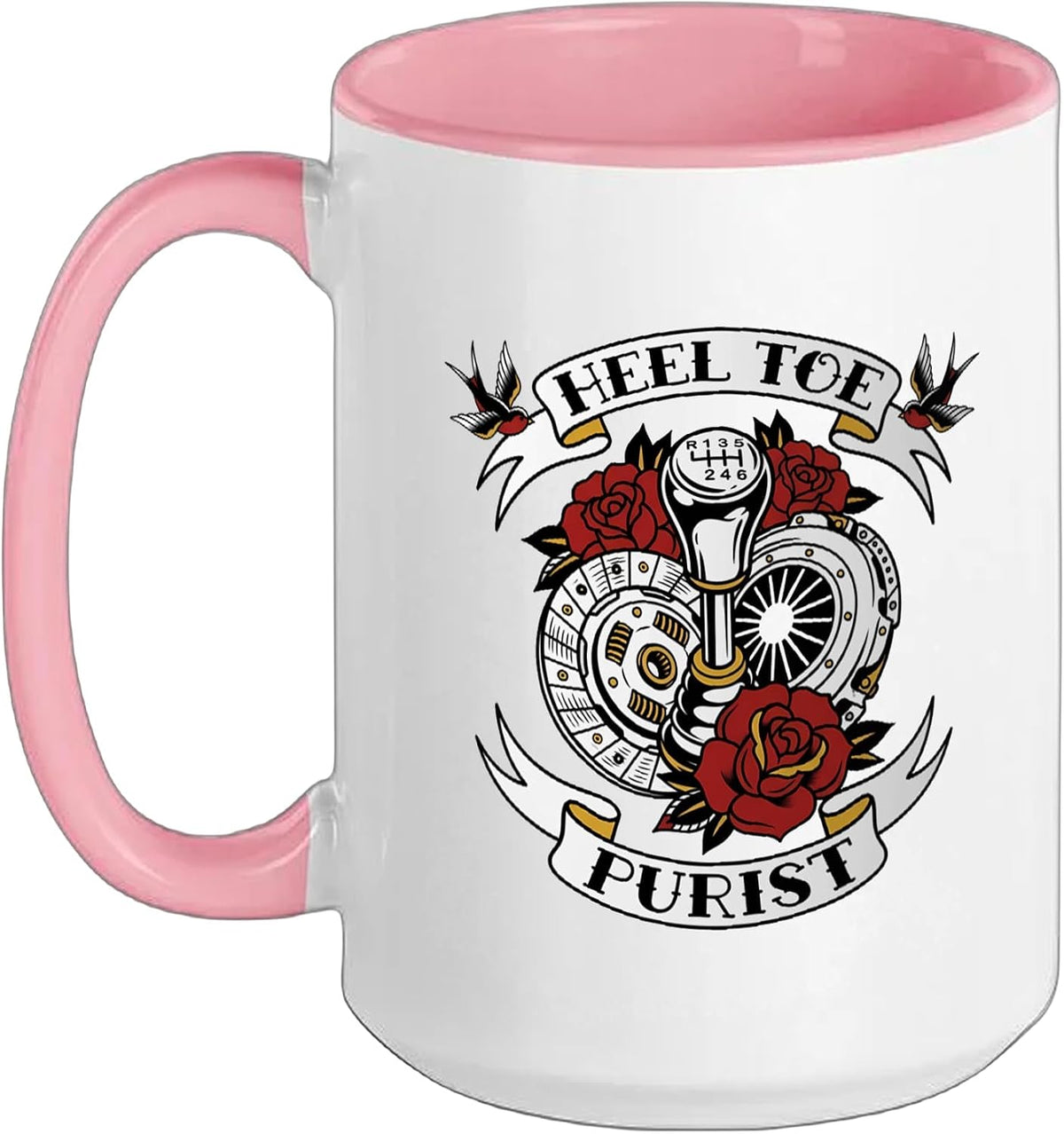 Heel Toe Purist Manual Transmission Auto Racing Ceramic Mug