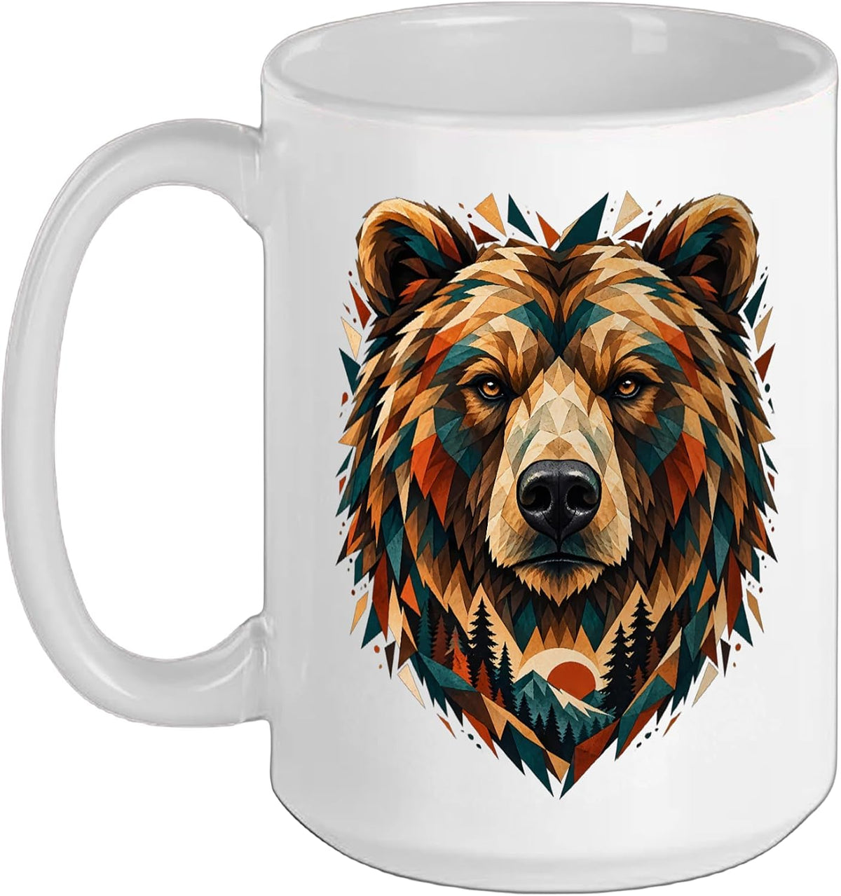 Bear Lover Abstract Artwork Wildlife Forest Nature Graphic Ceramic Mug