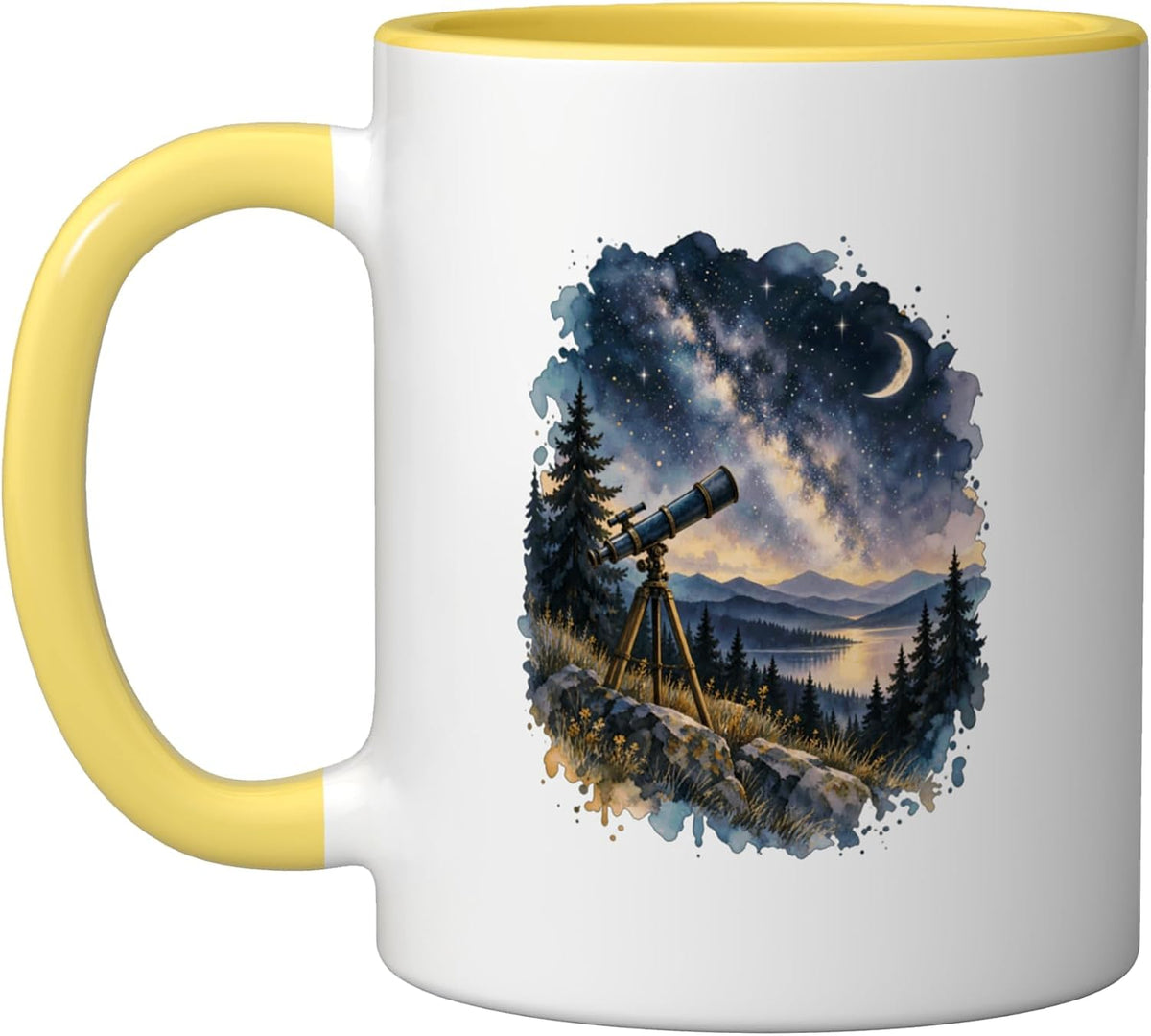 Milky Way Telescope Stargazing Night Sky Astronomy Ceramic Mug