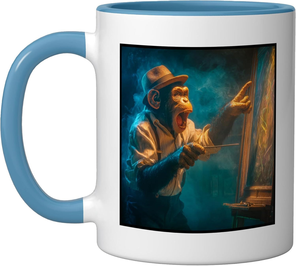 Chimpanzee Artist Painting Monkey Art Ape Painter Ceramic Mug
