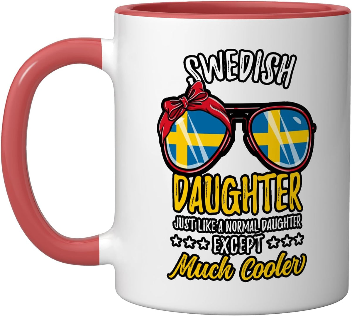 Cool Swedish Daughter Sunglasses Swedish Family Christmas Ceramic Mug