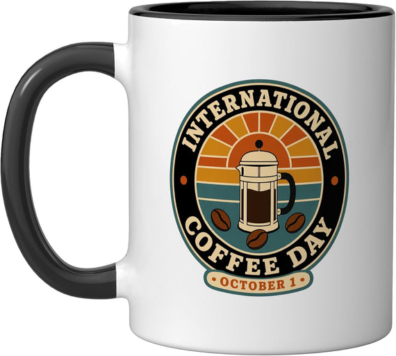 International Coffee October French Press Ceramic Mug
