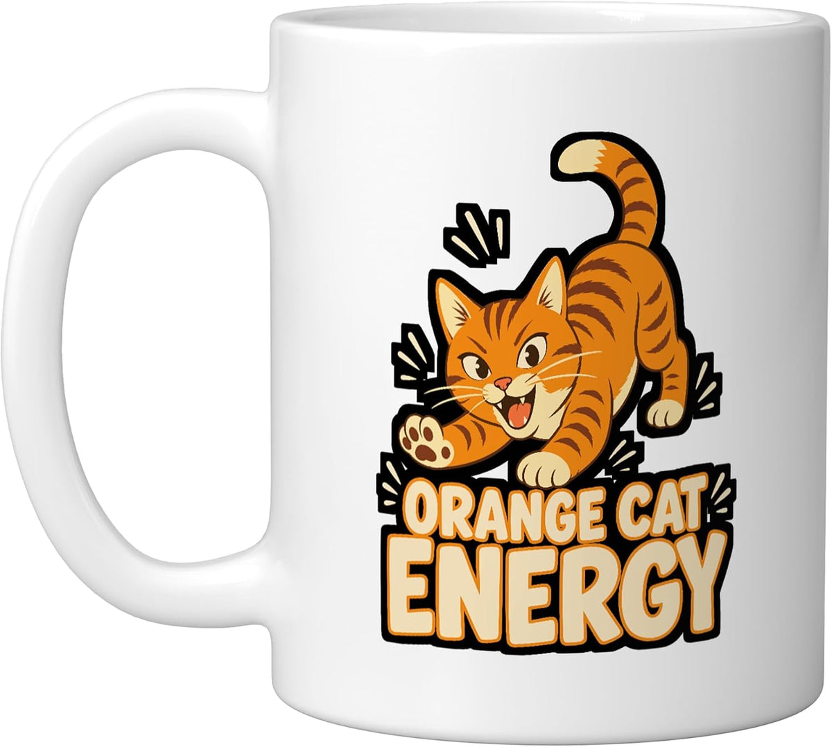 Orange Cat Energy Tabby Kitten Ceramic Mug