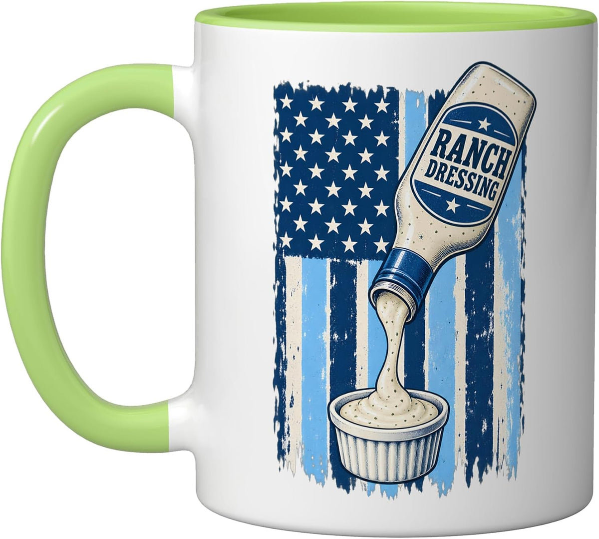 Ranch Dressing American Flag Foodie Men Women Usa Patriot Ceramic Mug