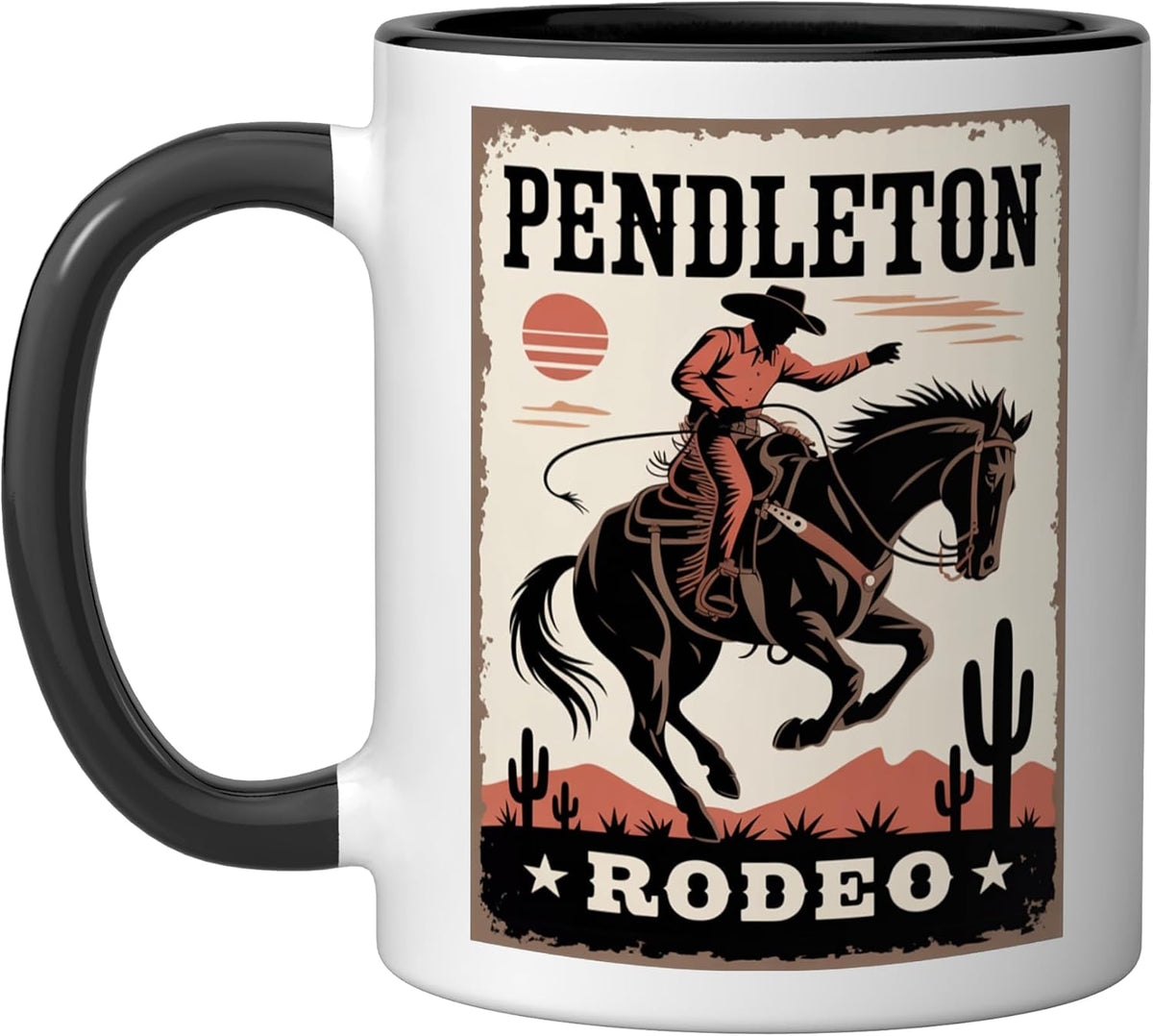 Pendleton Rodeo Vintage Cowboy Bronc Rider Ceramic Mug