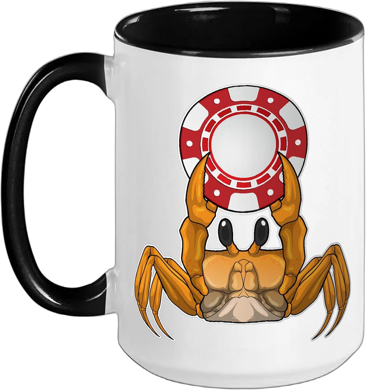 Crab Poker Chips Card Game Ceramic Mug