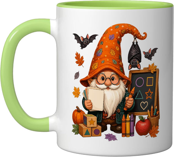 Kindergarten Teacher Gnome Halloween Classroom Autumn Ceramic Mug