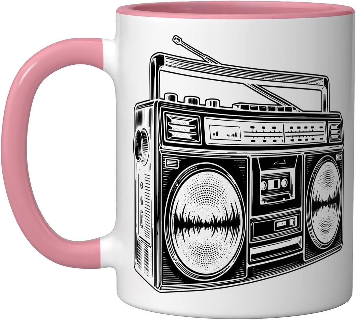 Boombox Line Art R&B Hip Hop Music Ceramic Mug